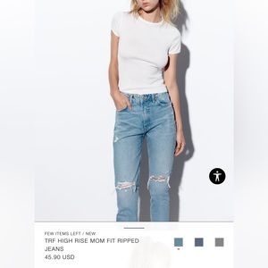 NWT ZARA classic mom fit jeans size 00 USA, 32 EUR. Never worn Perfect condition